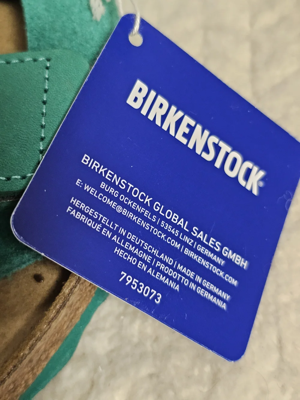 Birkenstock Teal Green Suede Arizona Sandals with Tag Size 43